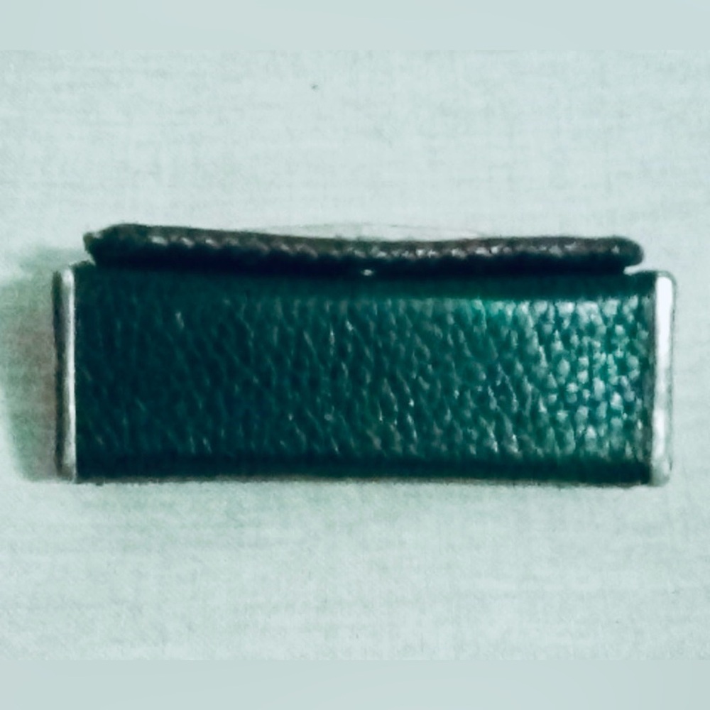 BRIGHTON Vintage Croc-Embossed Leather Lipstick Case with Silver Accents, COS-1 - Picture 3 of 5